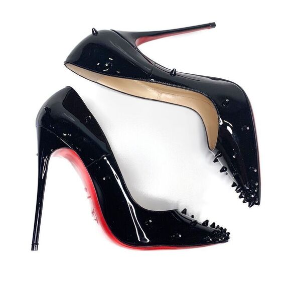 Christian Louboutin Diamond Spike 120 Pumps EU 40.5 US 10.5 Black Crystal Heels - Picture 5 of 9